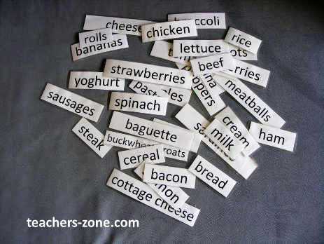 Food wordcards - printables