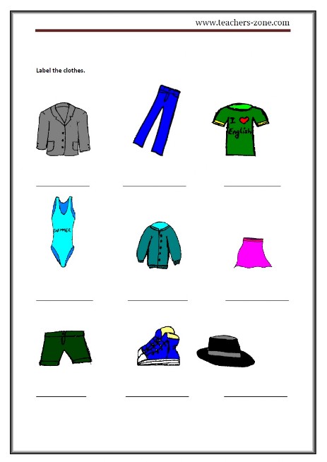 FREE CLOTHES WORKSHEETS - Teacher's Zone