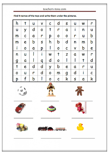 Toys printable worksheet