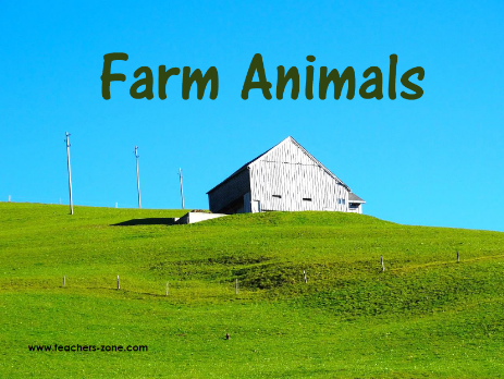 Farm animals flashcards for ESL students