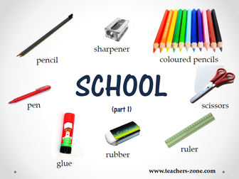 School supplies posters School things resources