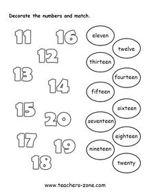 free numbers 11 20 worksheets teacher s zone