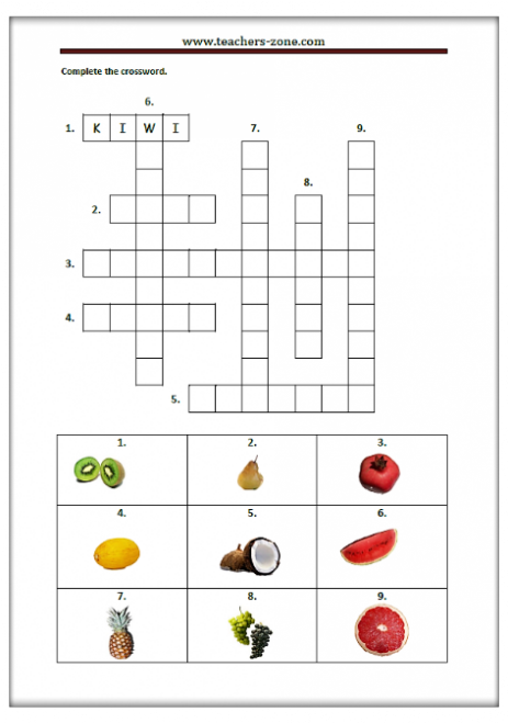 Fruit vocabulary - spelling activity