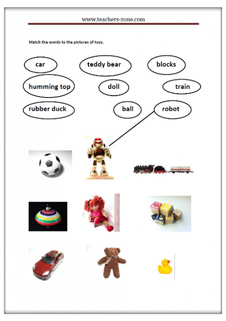 Free printable toy worksheets for primary studens