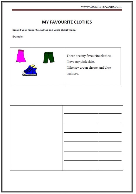 FREE CLOTHES WORKSHEETS - Teacher's Zone