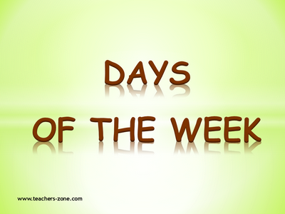 Flashcards to teach days of the week 