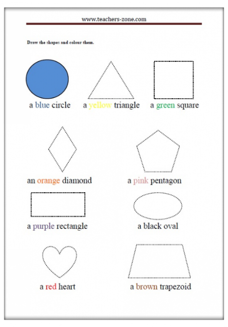 Free orintable shape worksheets