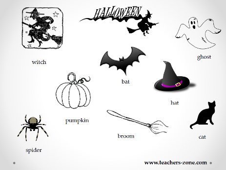Poster for Halloween vocabulary