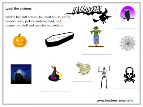 Worksheet for Halloween