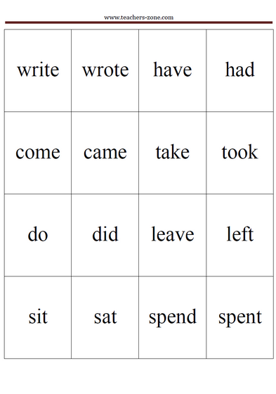 simple past tense playing cards  Simple past tense, Past tense, Verbs  activities