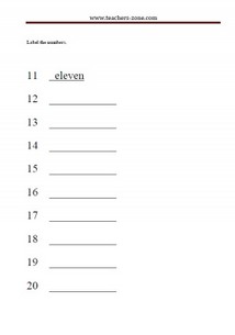 Free printables for numbers spelling