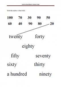 Free printable worksheet for numbers 20-100