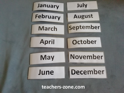 Months of the year teaching materials for EFL students