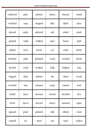 regular past tense verbs