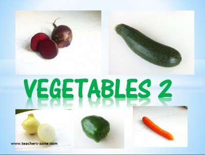 Printable veggies flashcards for primary school