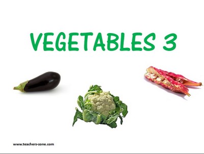 Free veggies flashcards to download for ESL primary students