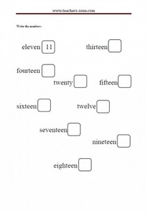 free numbers 11 20 worksheets teacher s zone